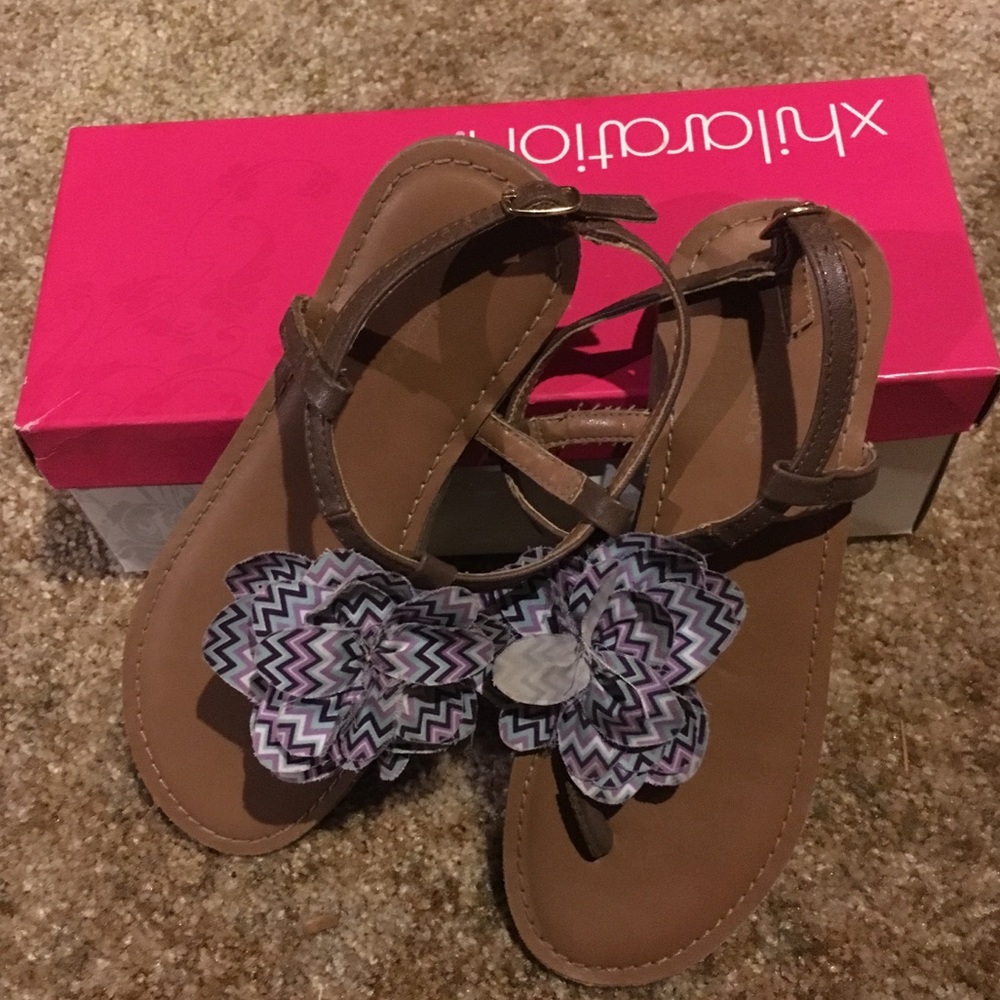 Purple print flower Sandals